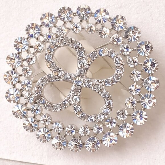 Crystal Rhinestone Vintage Style Brooch Bag Charm - Picture 2 of 3